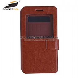 Universal Smartphone Voltage Folio Leather Case with Window