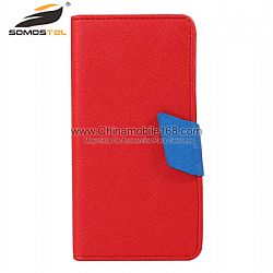 Hit Color Design PU Leather Flip Phone Case For iPhone Samsung Sony HTC Smartphones With Card Slot