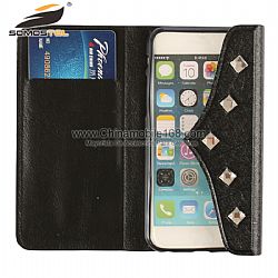 High Quality Fashion Flip Stand Diamond Phone Leather Case Supplier