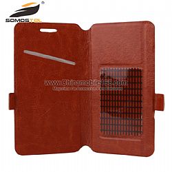Window View Universal Velcro PU Leather Cell Phone Case Wholesale
