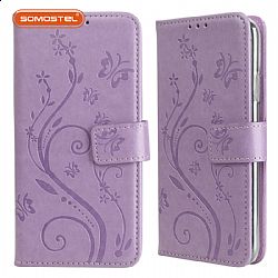 Press flower Flip Cover Leather Case for mobile phone