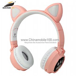 Auriculares inalámbrico V5.0 para niños con orejas de gato plegable
