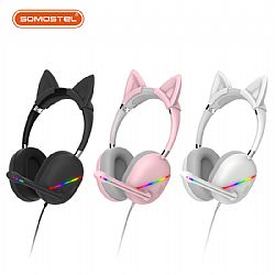 Auriculares para juegos SMS-CJ18 RGB Cat Ear con micrófono