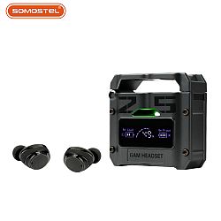 Mechanical capsule BT wireless headset with power display