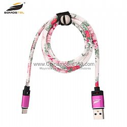 Super fast woven charger cable with flower pattern design
