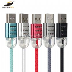New design 2A output current LED data cable for Android/IPH