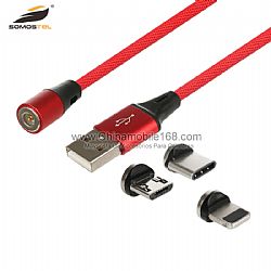 Excellent quality 3 in 1 strong magnetic data cable with multiple colour