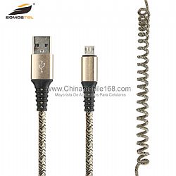 2019 cable USB de datos elástico flexible único 2.0A