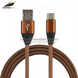1m/2m/3m 2.0A data cable in cotton proof relieves