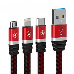 Alumium Alloy+Nylon Braided 2.1A flat data USB cables
