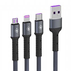 Cable USB de datos súper delicado 2.1A para iPhone/Android/Type-C