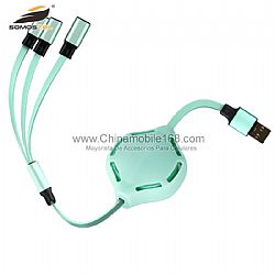 WHOLESALE VARIOUS COLORS 2.4A 3 IN 1 RETRACTABLE DATA CABLE