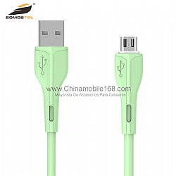 Flexible and durable PVC 2.1A macaron USB data cable with 110cm length