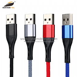 2.4A fast charging woven USB data cable with extended SR protection