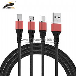 Cable USB trenzado anti-rotura de aleación de aluminio 2.2A