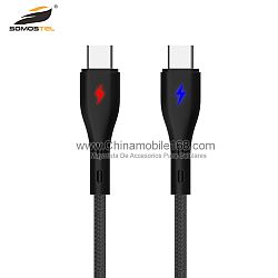 2.4A LED light nylon braided fast USB data cable