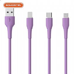 Cable de carga de alta elasticidad TPE color macarrón cable USB de datos Para IPH/Micro/Tipo C