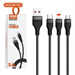 Cable USB de datos de carga rápida SMS-BW12 2.4A