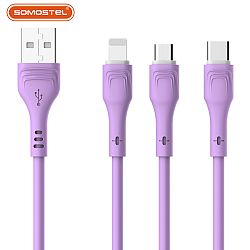 Economical Macarons 2A In Mold PVC Fast Charging Data USB Cable For IPH/Type-C/Micro Interface