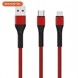 Cable de datos USB para teléfono móvil Cable de carga trenzado de 2,1 A de alta calidad