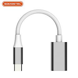 Portable Aluminum Adapter Cable for Type-C to I-PH Interface with Charging and Data Transfer