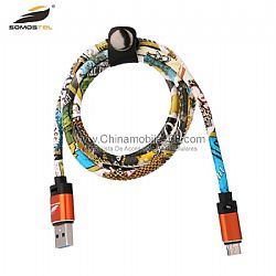 high performence type-C leather charging sync  data cable for phone