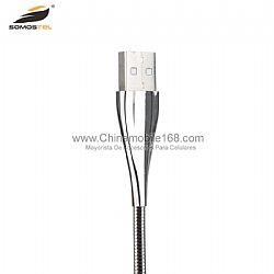 Mayoreo cable USB de nuevo modelo con cabeza de zinc y resorte para V8/I5/Type-C