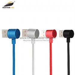 Good quality tough braided nylon material data cable with elbow design