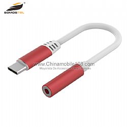 Adaptador USB tipo C a conector de auriculares hembra de 0.138 in, USB C a 3.5mm Aux Audio Cable