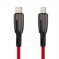 18 W fast-charging USB C to Lightning cable, type C nylon braid, with LED light