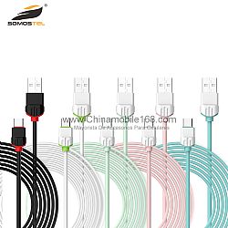 Cable USB-A de colors, carga rápida de 2A, color macaron