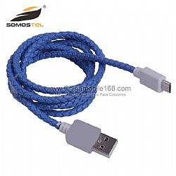 New Aluminum Metallic Braided Micro USB Data Sync Charger Cable for Android for iphone