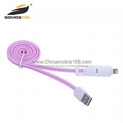 2 in 1 Jelly Micro USB Samsung Charger Data Sync Cable + iPhone5/6 Charger Cable