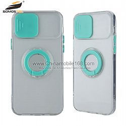 Transparent TPU Sliding Camera Protection Phone Cases With Color Ring