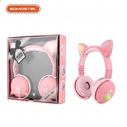 BK-1 Gaming Headset Surround Sound Cat Ear Auriculares LED