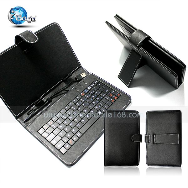 Funda de cuero con teclado para Tablet PC