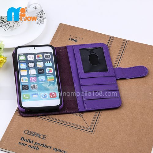Purple PU Wallet Phone Cases for iPhone 6