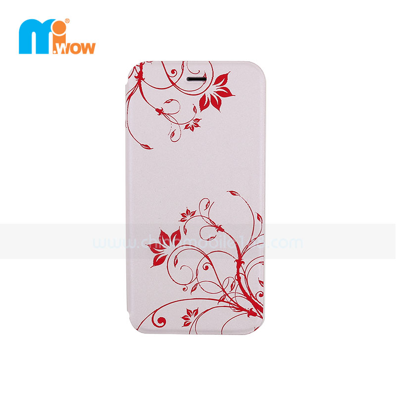 Flower Pink Leather Flip Case for iPhone 6 Plus
