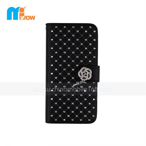 Black iPhone 6 Wallet Stand Flip Leather Case