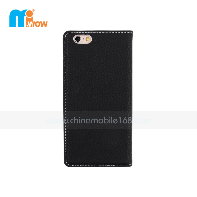 Black Flip PU Leather Magnetic Case for Iphone 6
