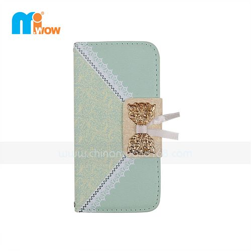 Light Green Fashion Lace Flip Cover Case For Iphone 6