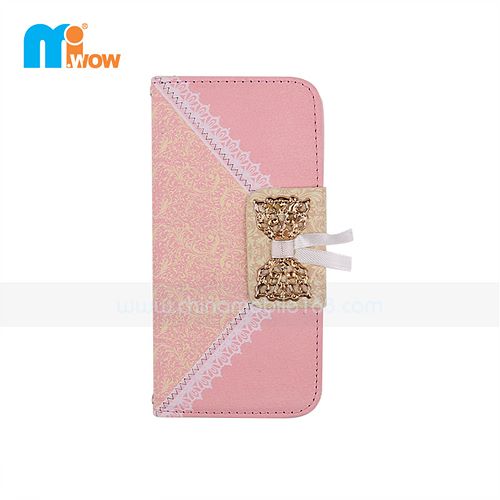 Pink Fashion Lace Flip Cover Case For Iphone 6