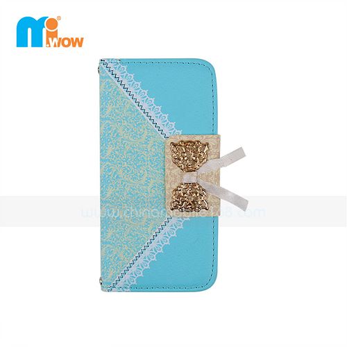 Light green Lace Flip Cover Case For Iphone 6