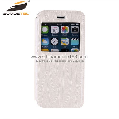 window view leather case for iPhone 6 white