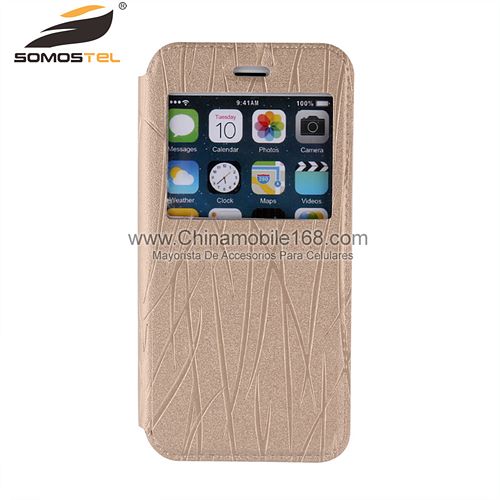 window view leather case for iPhone 6 grew