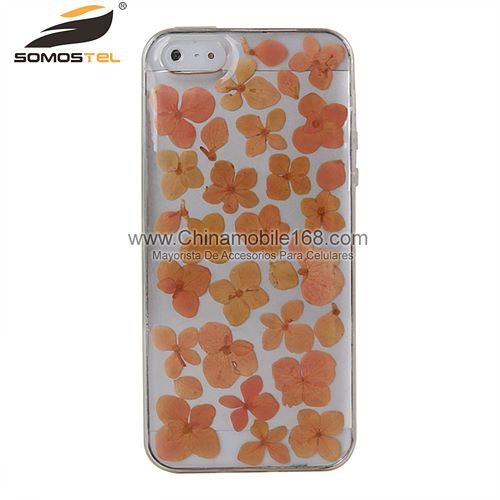 Handmade dried red flower phone case wholesale
