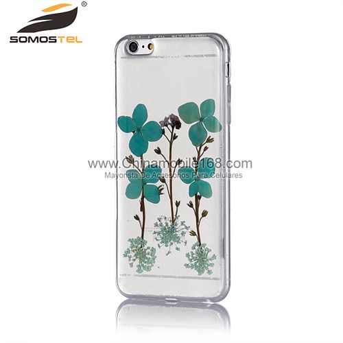 Handmade dried pressed flowers cell phone case