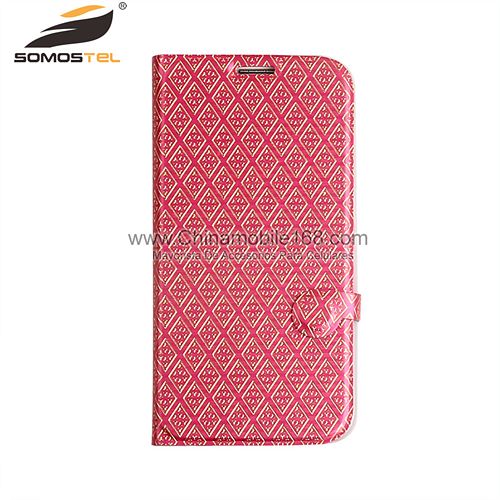 Magnetic Flip Leather Case with Button for Mobile Phone