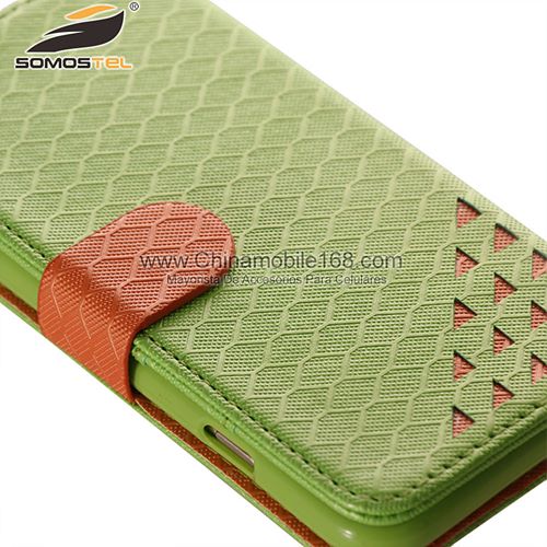 Hollow out Hit Color Flip Stand PU Leather Wallet Case