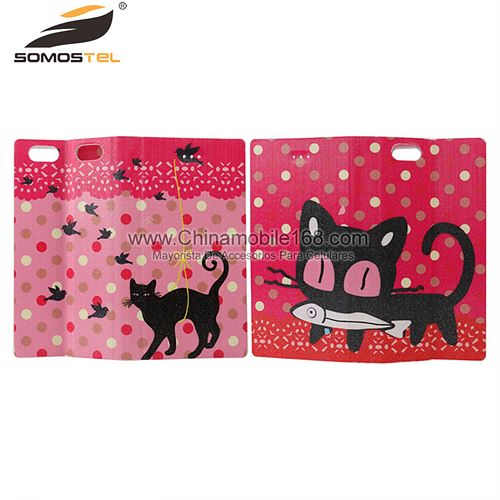 Cat double-sided leather cell phone case